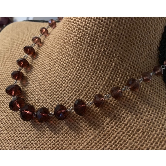 Faceted Amethyst Glass Cookie Lee Necklace - Picture 4 of 8